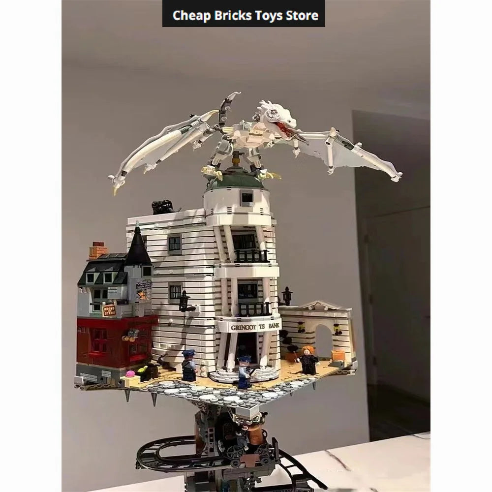 Cheapest DIY 4803Pcs Requiring Assembly Wizarding Bank Collectors Edition Building Block Model Birthday Christmas Gifts